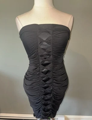 Vestido de Fiesta Y2K Nuevo con Etiquetas Deadstock Body Central Bodycon Sin Tirantes Tubo Con Lazos Talla M Foto 1 de 4