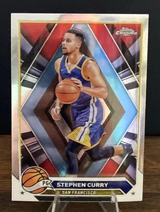 2023-24 Topps Chrome - Stephen Curry #30 Blue Basketball Refractor - Picture 1 of 2