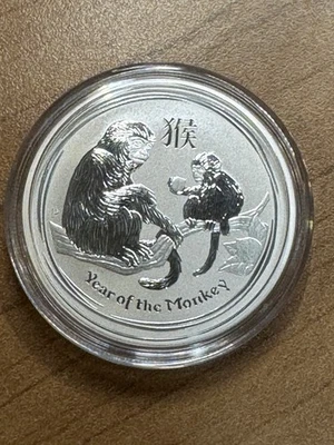 Moneda de plata fina Australia Año del Mono Perth 2016 1/2 OZ 999 - en cápsula Foto 1 de 2