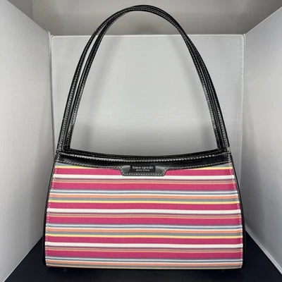 Kate Spade New York Vtg Y2K Pink Striped & Leather handbag - Image 1 of 4