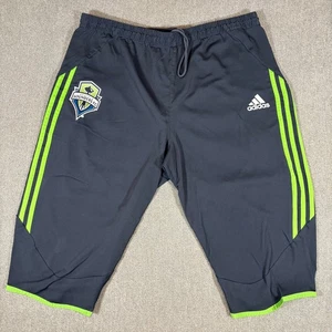 Adidas Seattle Sounders 3/4 Soccer Pants Mens Large Gray 3 Stripe Formotion - Picture 1 of 5