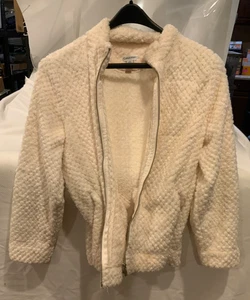 Calvin Klein Damen Plüsch Fleece Ivory Full Zip Jacke, Style#M8XET887, Gr. XL - Bild 1 von 6