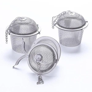 Confezione 1 Palline Infusore Tè Acciaio Inox – Colino Erbe Foglie Sciolte a Rete con Blocco - Foto 1 di 12