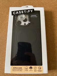 CASETiFY The Ripple Case mit MagSafe für iPhone 15 PRO MAX Silikon schwarz OFFEN NEU - Bild 1 von 6
