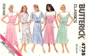 Butterick Sewing Pattern Women's DRESS 4735 Plus Size 20-22-24 UNCUT - Picture 1 of 4