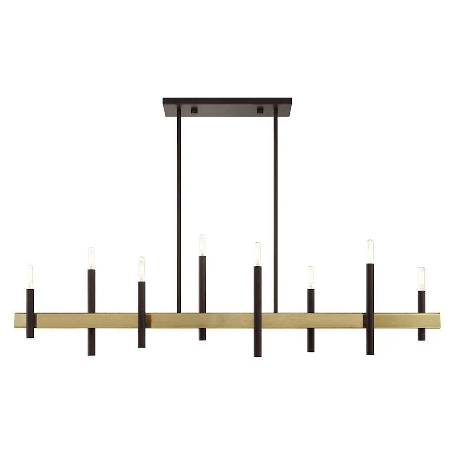 Livex Lighting 49338 Denmark 8 Light 9"w Abstract Linear - Bronze With Antique