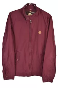 PRetty Green Mens Cotton Zip Up Harrington Style Burgandy Purple Jacket Size S - Picture 1 of 8