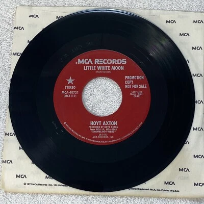 Hoyt Axton – Little White Moon - Single 45rpm PROMO Record - Image 1 of 3