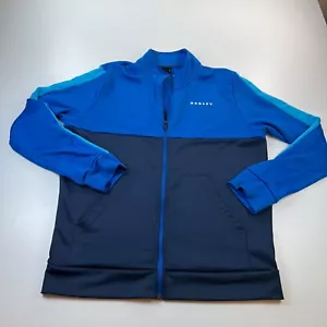 Oakley Track Jacket Mens Large Custom Blue Colorblock Full Zip Pockets  Casual - Picture 1 of 8