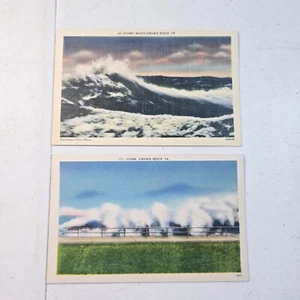 Lote de 2 postales vintage de lino de Virginia Beach, Virginia - Imagen 1 de 2