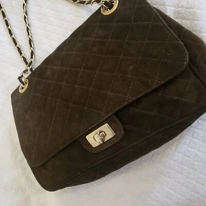 Versatile borsa a tracolla in pelle scamosciata marrone, qualità-prezzo! - Foto 1 di 11