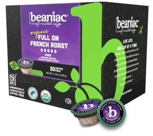 Organic Full on French Roast, Dark Roast, Single Serve Compostable K Cup Coffee - Picture 1 of 8
