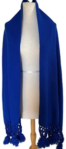 Handmade Wool Royal Blue Rebozo/Shawl - Picture 1 of 7