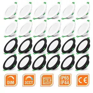 LED Einbaustrahler 55mm-205mm Dimmbar Flach Decken Einbau Spot 230V IP65 IP44 CE - Bild 1 von 37