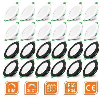 LED Einbaustrahler 55mm-205mm Dimmbar Flach Decken Einbau Spot 230V IP65 IP44 CE - Bild 1 von 4