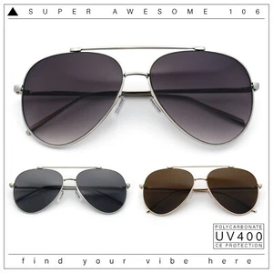 Gafas de sol para hombre clásicas de gran tamaño con borde de metal con doble tapa puente - Imagen 1 de 20