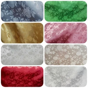 Floral Rose Brocade Jacquard Fabric 58" by the Yard | 8 Colors Polyester - Picture 1 of 30