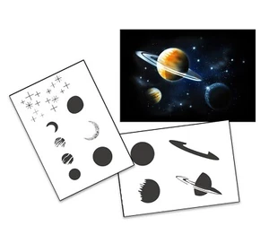 AS-138 Space step by step stencil template acryl airbrush spray wall paint - Picture 1 of 6