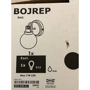 IKEA BOJREP Wall Lamp Black New Hardwire Installation - Picture 1 of 3