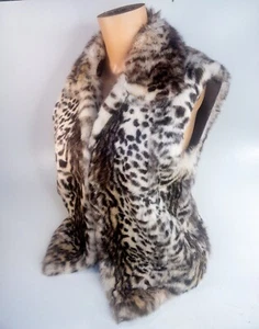 Adrienne Landau Leopard Print Rabbit Fur Vest Saks Fifth Avenue Exclusive Medium - Picture 1 of 7