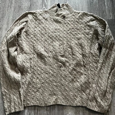 Polo Ralph Lauren Brown Wool Sweater Cable Knit M - Image 1 of 4