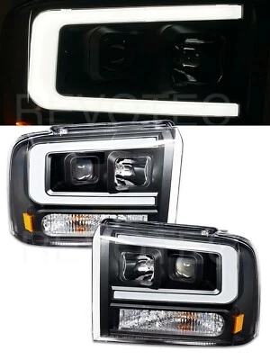 Faros proyectores barra LED negros para Ford F250 F350 F450 2005 2006 2007 Foto 1 de 4