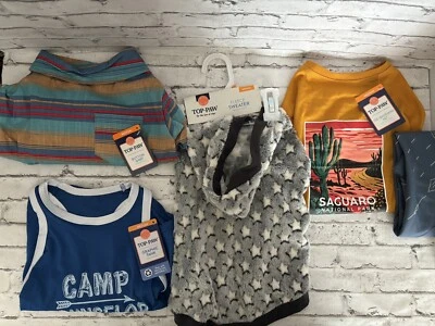 Top Paw Lote De 4 Camisas Perro Ropa Talla M Nuevo Con Etiquetas Saguaro Tank Star Sudadera con Capucha A Rayas Foto 1 de 4