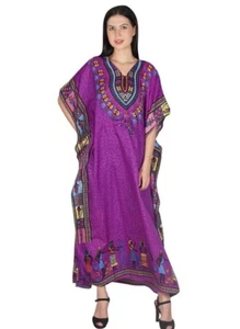 Abito lungo donna caftano maxi plus sciolto casual boho africano taglia gratuita - Foto 1 di 8