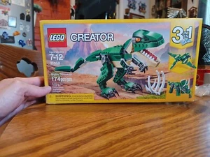 LEGO Creator 3 In 1 Mighty Dinosaurs 174 Pc Building Kit Green T Rex Triceratops - Picture 1 of 7