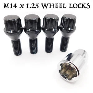 Pernos de rueda de bloqueo M14x1,25 27 mm (negro) para Mini R56 R57 R58 R59 R60 R61 - Imagen 1 de 9