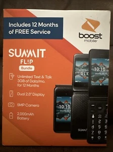 Summit Flip bundle Boost Mobile Flip 2.8'' 4GB RAM 4G &12 Month Service Included - Picture 1 of 3