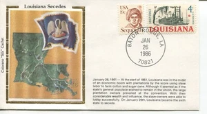 CUBIERTA DE SEDA COLORADO 1986 LOUISIANA SECES 1861 GUERRA CIVIL LUISIANA SECES - Imagen 1 de 1