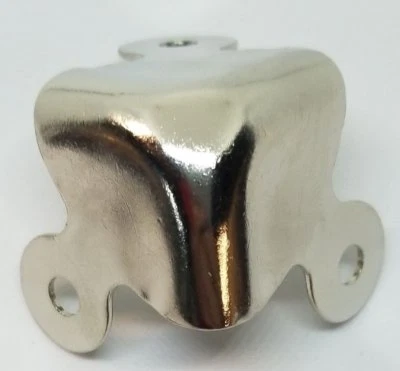 Nickel Plated Trunk Corner steamer chest cap cover box antique vintage retro ...