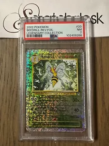 PSA 7 - Pokemon BEEDRILL 20/110 Reverse Holo - LEGENDARY COLLECTION - Fireworks - Picture 1 of 2