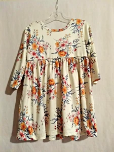 Talla 3 Niña Sin Marca Floral Poliéster Vestido Mangas Largas - Imagen 1 de 4
