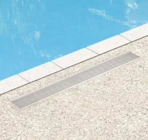SIGNATURE HARDWARE 28" CARMEN OUTDOOR LINEAR SHOWER DRAIN IN POLISHED STAINLESS - Picture 1 of 3