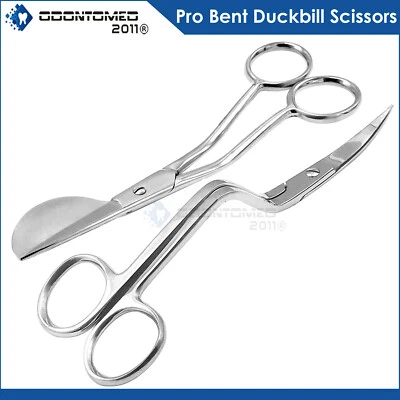 6" Duckbill Applique Scissor Thread Embroidery & Pro Bent Scissors Curved Handle - Image 1 of 3