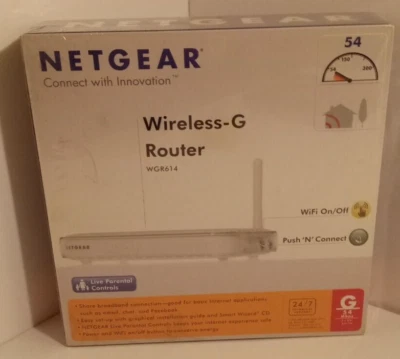 NETGEAR WGR614 54 Mbps 4-Port 10/100 WIRELESS G ROUTER (WGR614) New, Unopened - Image 1 of 4