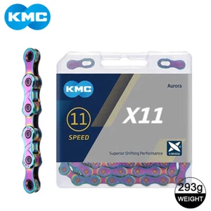 KMC 11 Speed Aurora Multicolor X11 118L Bicycle MTB Road Bike Chain For Shimano - Picture 1 of 4