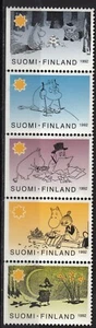 Moomin Finland Christmas Stamps Mint MNH 1992 (5) Stamp Strip RARE - Picture 1 of 1