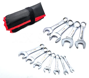 Juego de llaves combinadas Stubby de 11 piezas SAE 3/8" a 1" CR-V COMPLETAMENTE PULIDO CON bolsa - Imagen 1 de 2
