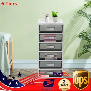 6-Drawer Desktop Organizer,Clothing Storage Cabinet/Office Data Filing Box,Black - Picture 1 of 14