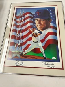 Nolan Ryan Of Texas Rangers Sign 16X20 Photo Framed and Matted With JSA- COA - Picture 1 of 8
