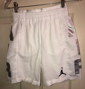 Girls Nike Air Jordan Jumpman Basketball Shorts M (10-12 years) White/silver NWT - Picture 1 of 8