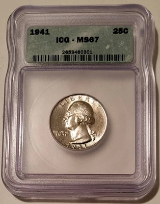 1941 Washington Quarter MS67 ICG - Image 1 of 4