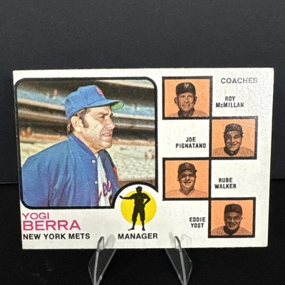 1973 Topps # 257 Yogi Berra EX ++ New York Mets Manager Foto 1 de 4