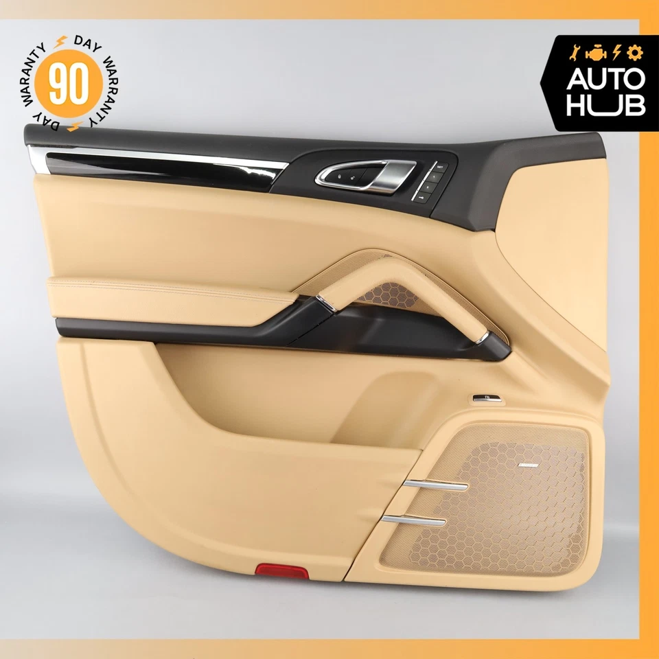 11-18 Porsche Cayenne 958 S Front Left Driver Side Interior Door Panel Beige OEM - Image 1 of 4