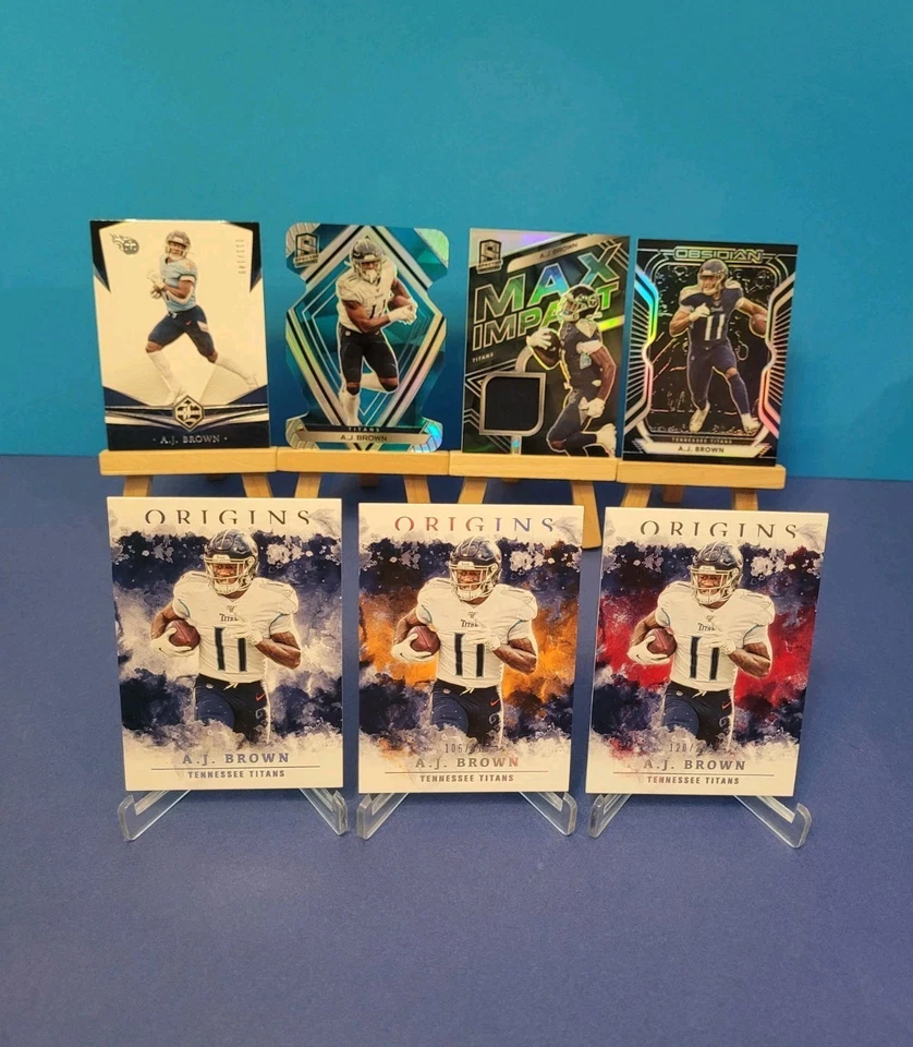 🔥A.J. Brown 2020 Panini Parallels & Inserts (7) Card Lot - Image 1 of 4