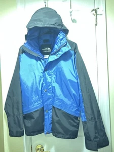Vintage North Face Jacke Herren S Gore Tex blau schwarz Zip Snap Kapuze gefüttert Gorpcore - Bild 1 von 14