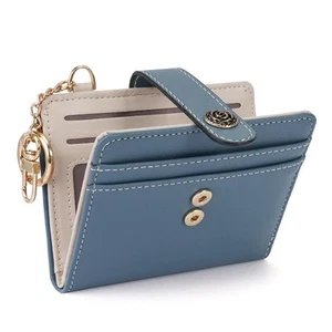 Portafoglio Piccolo Donna Rfid Blocco Pelle Slim Bifold Portafogli Donna con Cred... - Foto 1 di 6
